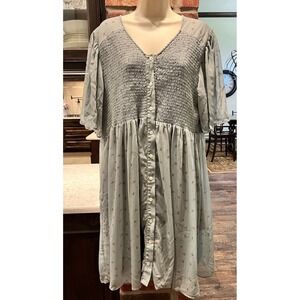 Things Between Green Floral Babydoll Mini Dress Size XXXL